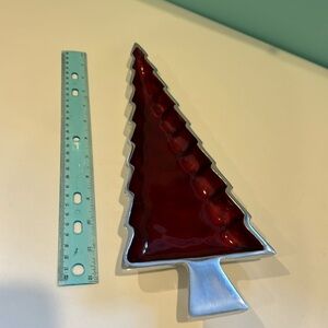 Gorham Metal tree candy dish silver burgundy